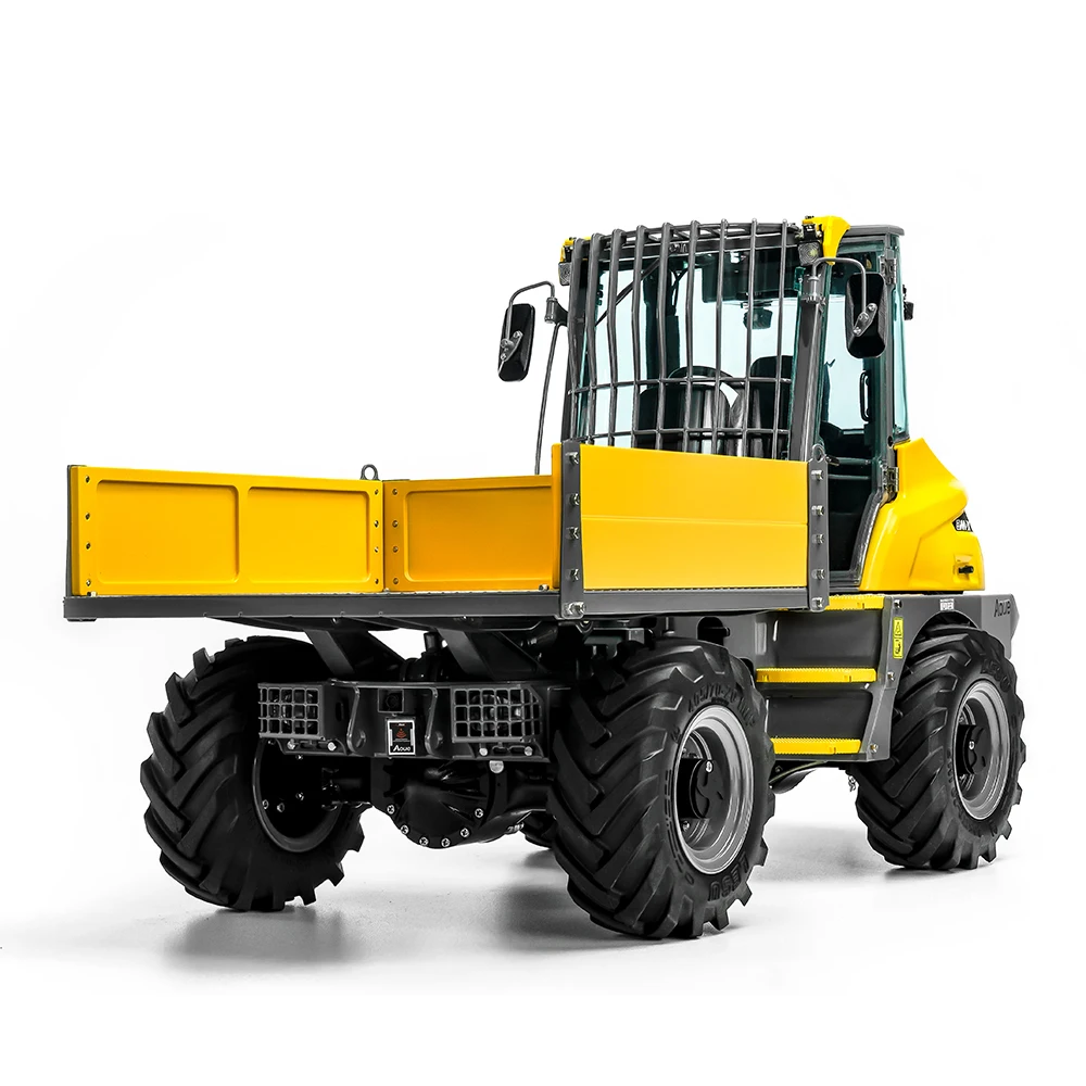 1/14 4X4 mainan truk sampah RC, Model truk sampah berartikulasi logam LESU, kendaraan teknik badan persegi dengan pengendali jarak jauh 6MDX-B