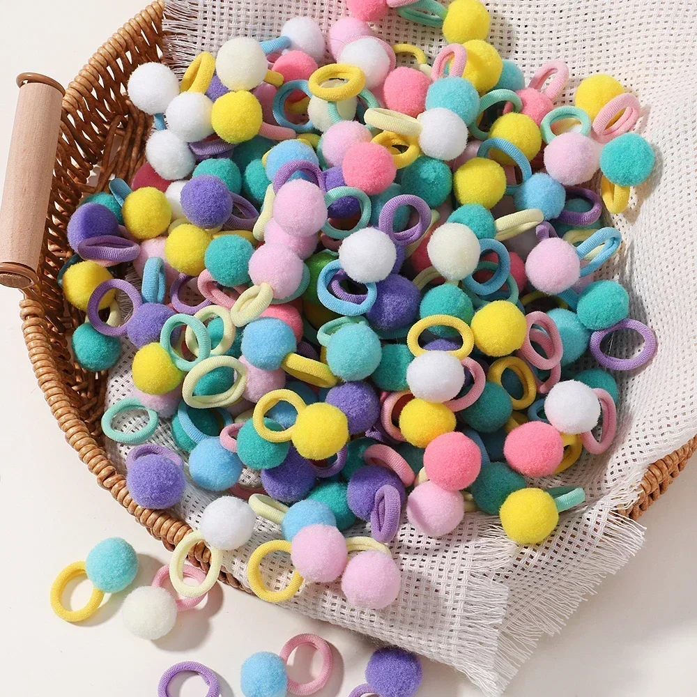 20pcs เด็กผมวงยืดหยุ่นผมสาวตุ๊กตายางสําหรับเด็กขนม Scrunchie ผมคลิปเด็กอุปกรณ์เสริมผม