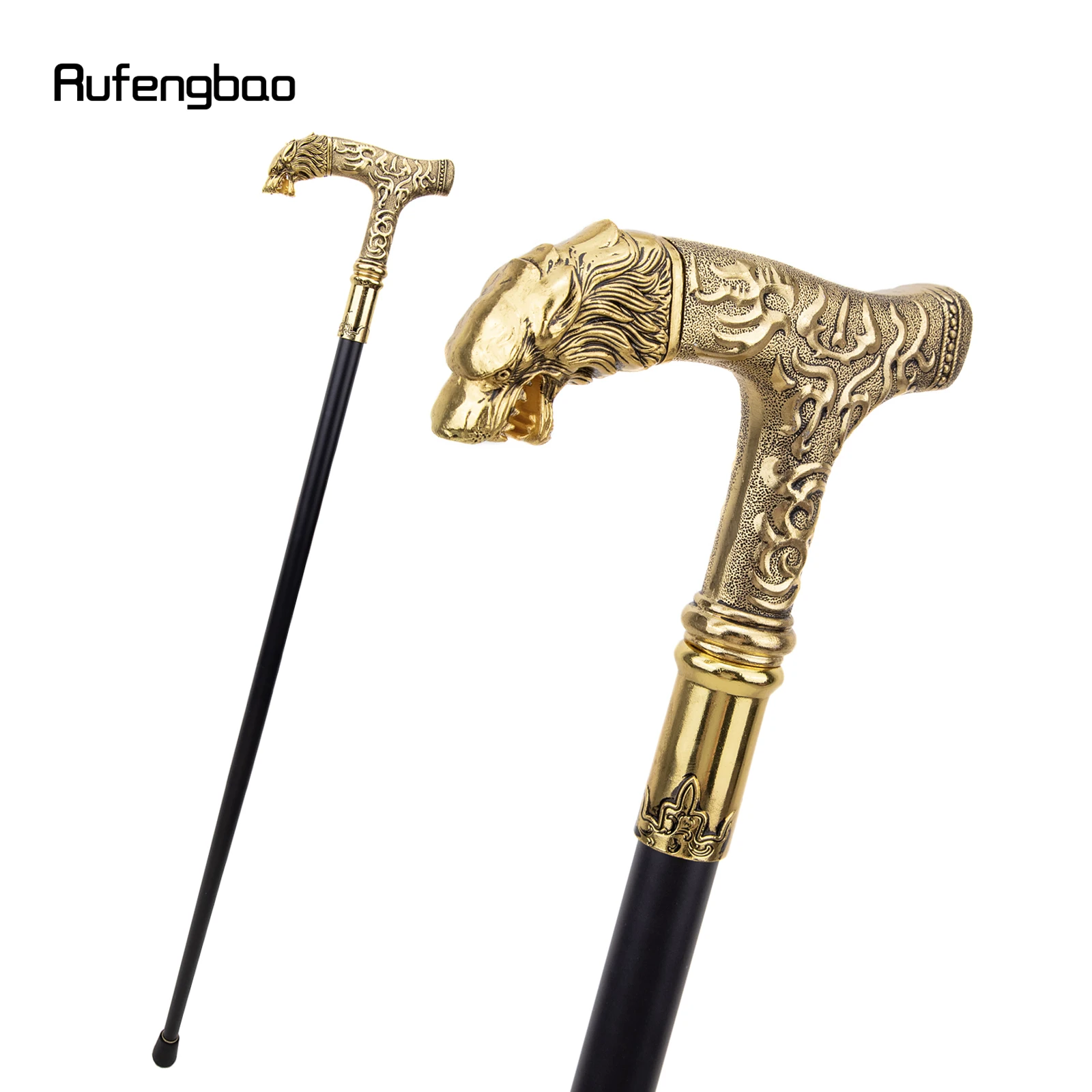 Golden Wolf Handle Single Joint เดิน Stick ซ่อนแผ่น Cane แผ่นตกแต่งคอสเพลย์ปาร์ตี้ฮาโลวีน Crosier 93 ซม