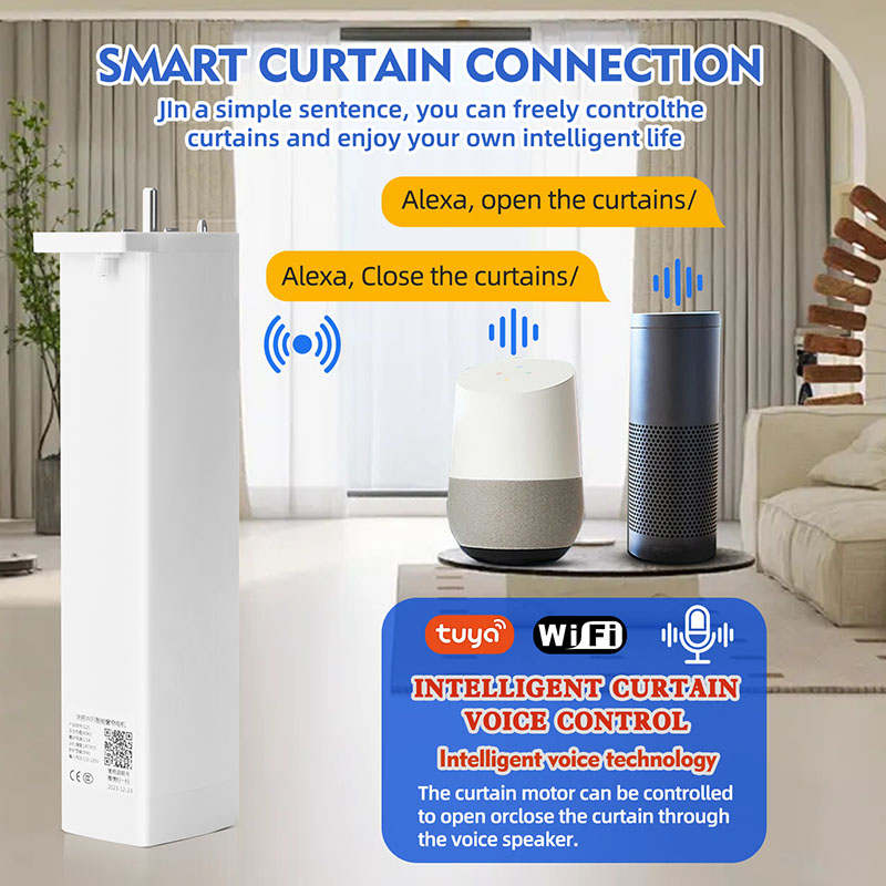 Tuya Newest shorter Smart WiFi engine Motorized curtain cornice Intelligent Track curtain motor Support Alexa Google home Alice