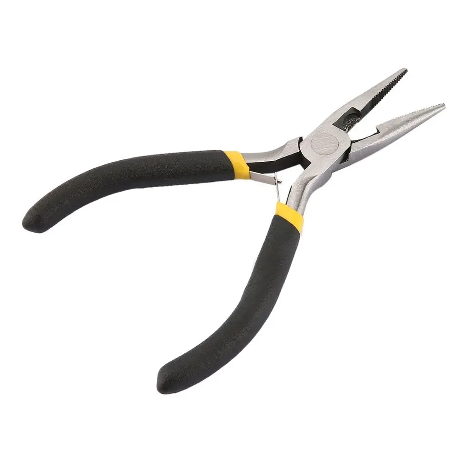 1 pz portatile durevole in acciaio al carbonio forgiatura pinze per gioielli Mini pinze leggere utensili manuali pinze rotonde piatte a becchi lunghi