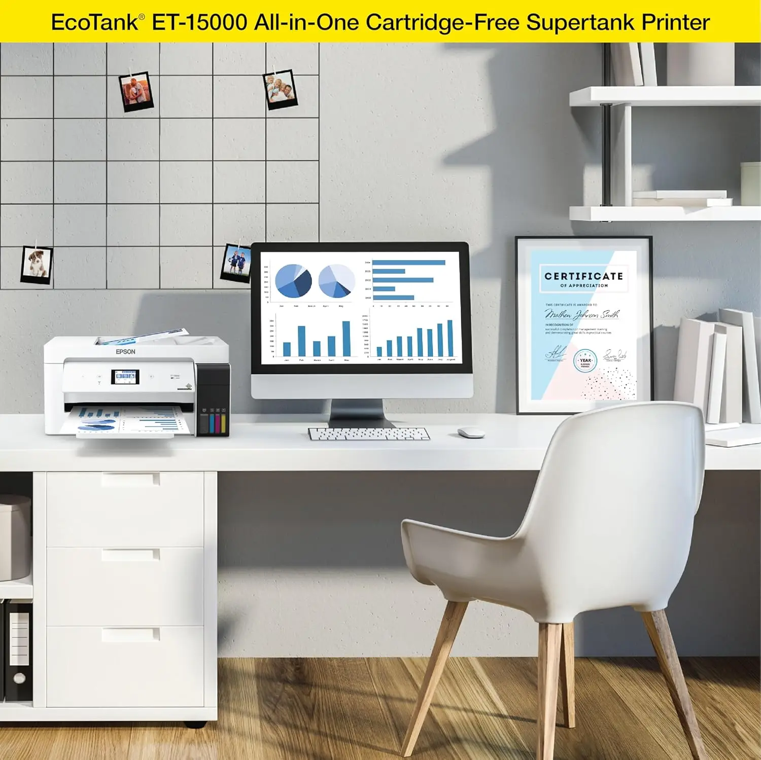 EcoTank ET-15000 Wireless Color All-in-One Supertank Printer with Scanner, Copier,Fax,Ethernet and Printing up to 13 x 19 Inches