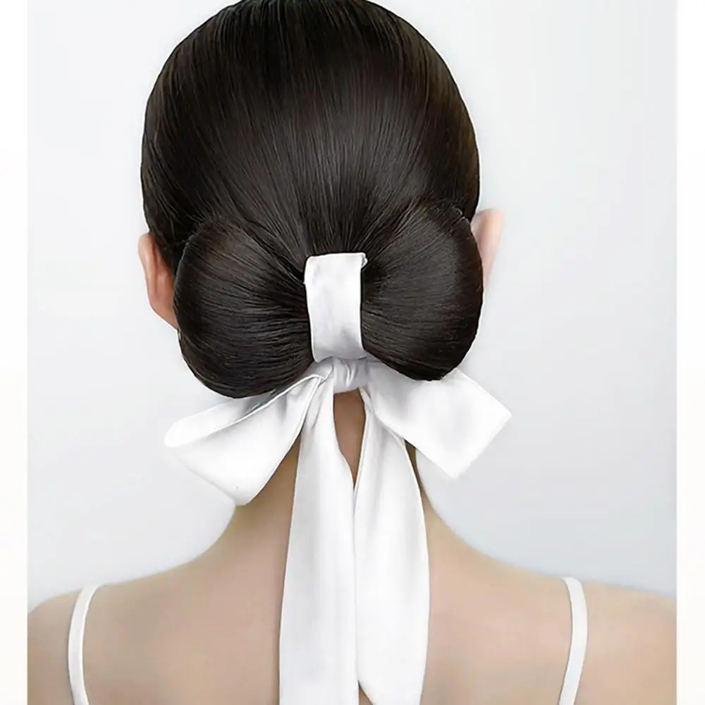 Moda sintética coreano em estilo fita arco grampo de cabelo peruca para mulheres versátil em forma de bola peruca com primavera clipe extensões de cabelo