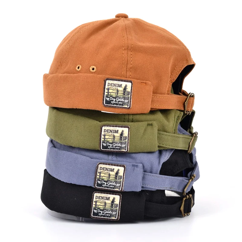 Bocca Vintage Docker Cap sombrero sin ala Skullcap Retro algodón ajustable Color sólido verano otoño primavera moda Hip Hop