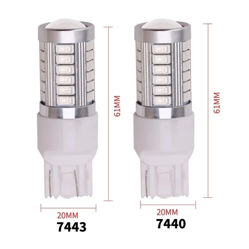 2 Stuks 1157 P21/5W BAY15D 7440 7443 3157 1156 33SMD Super Heldere Remlichten mistlamp Auto Dagrijverlichting Stop Lampen 12V