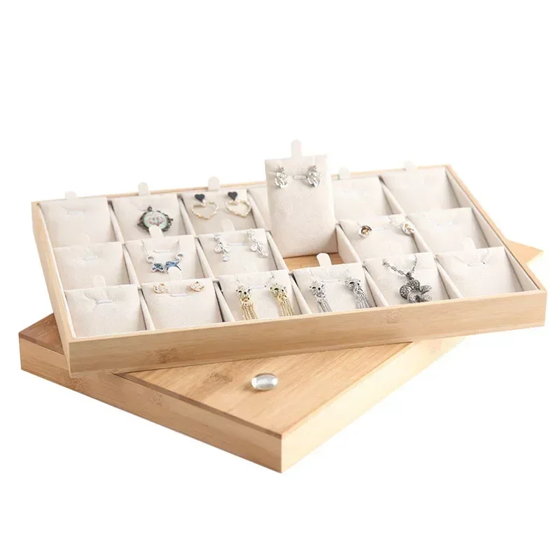 Boîte de rangement de bijoux en bambou et bois, plaque d'affichage de pendentif de collier, boîte de diversification de bracelet, T1, nouveau