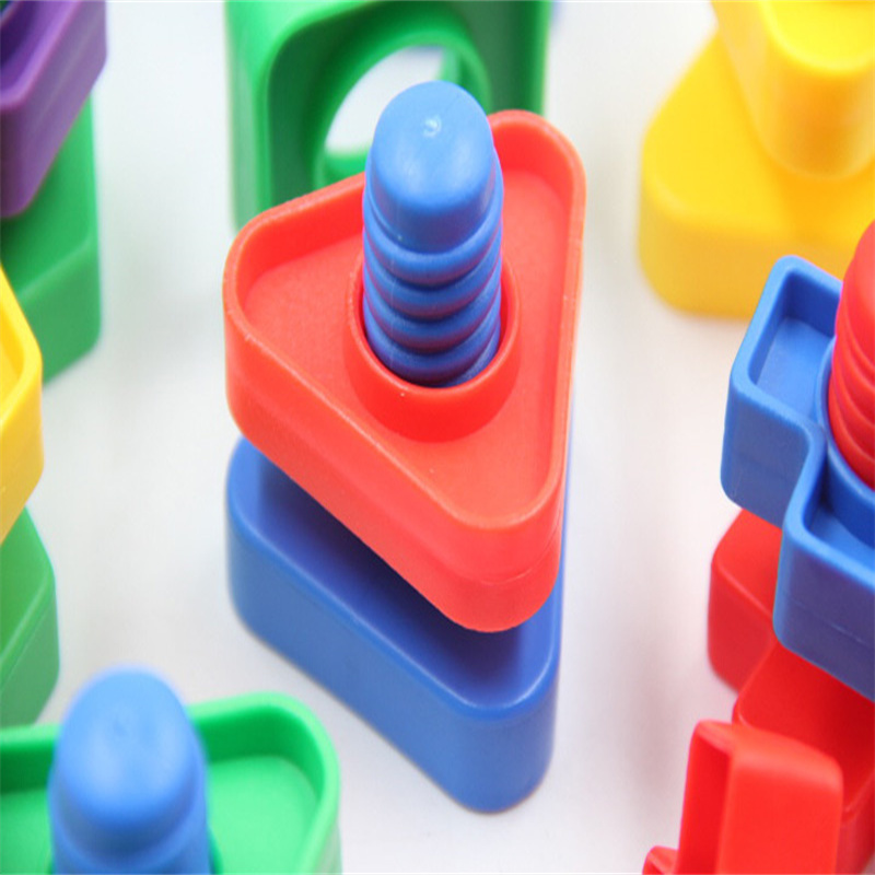 ของเล่นเพื่อการศึกษาเด็ก Montessori Early Education การศึกษาสกรูอาคารบล็อกพลาสติกแทรก NUT Shape Scale ของเล่น
