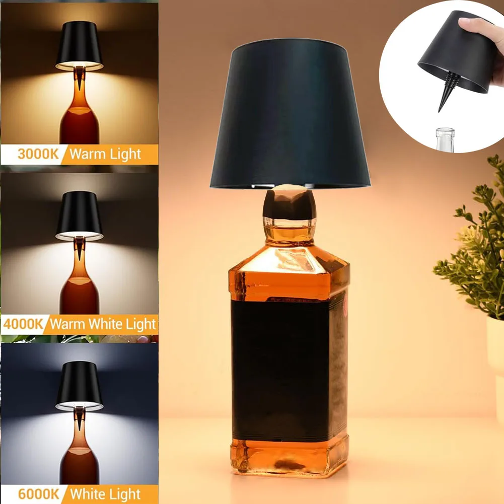 Neue Weinflasche LED Lampe Desktop Dekoration Lampe 3 Farben Touch Tischlampe für Bar Weinflaschen Dekor Schreibtisch Lichter
