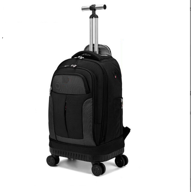 Mochila rodante con ruedas para hombre, bolsa de viaje de 20 ", Maleta de negocios