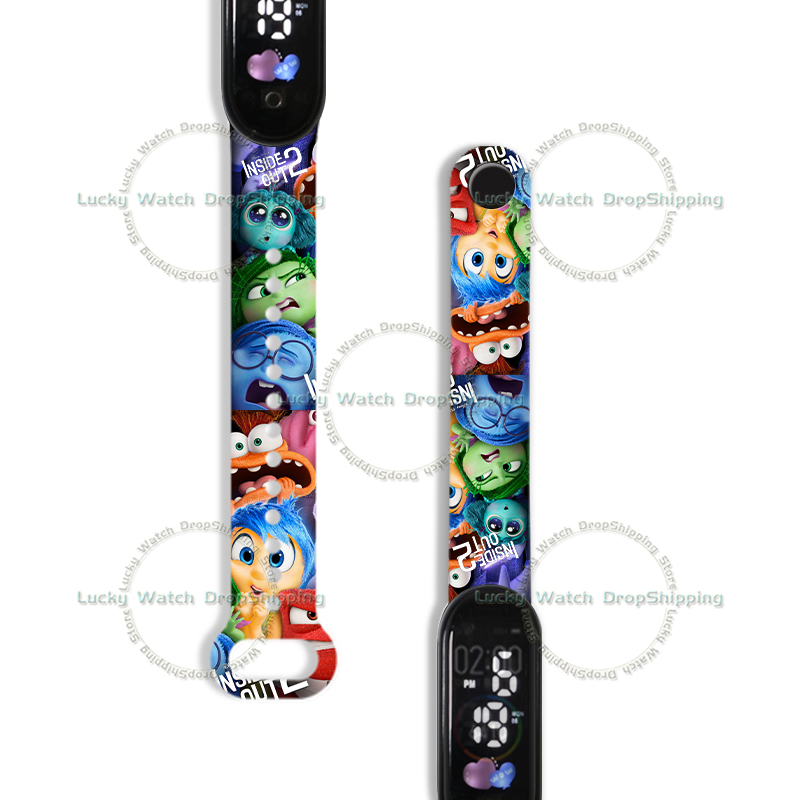 Inside Out 2 Relojes de dibujos animados para niños Nuevo Anime LED Touch Película electrónica para niños Reloj lindo Reloj lindo para niños y niñas