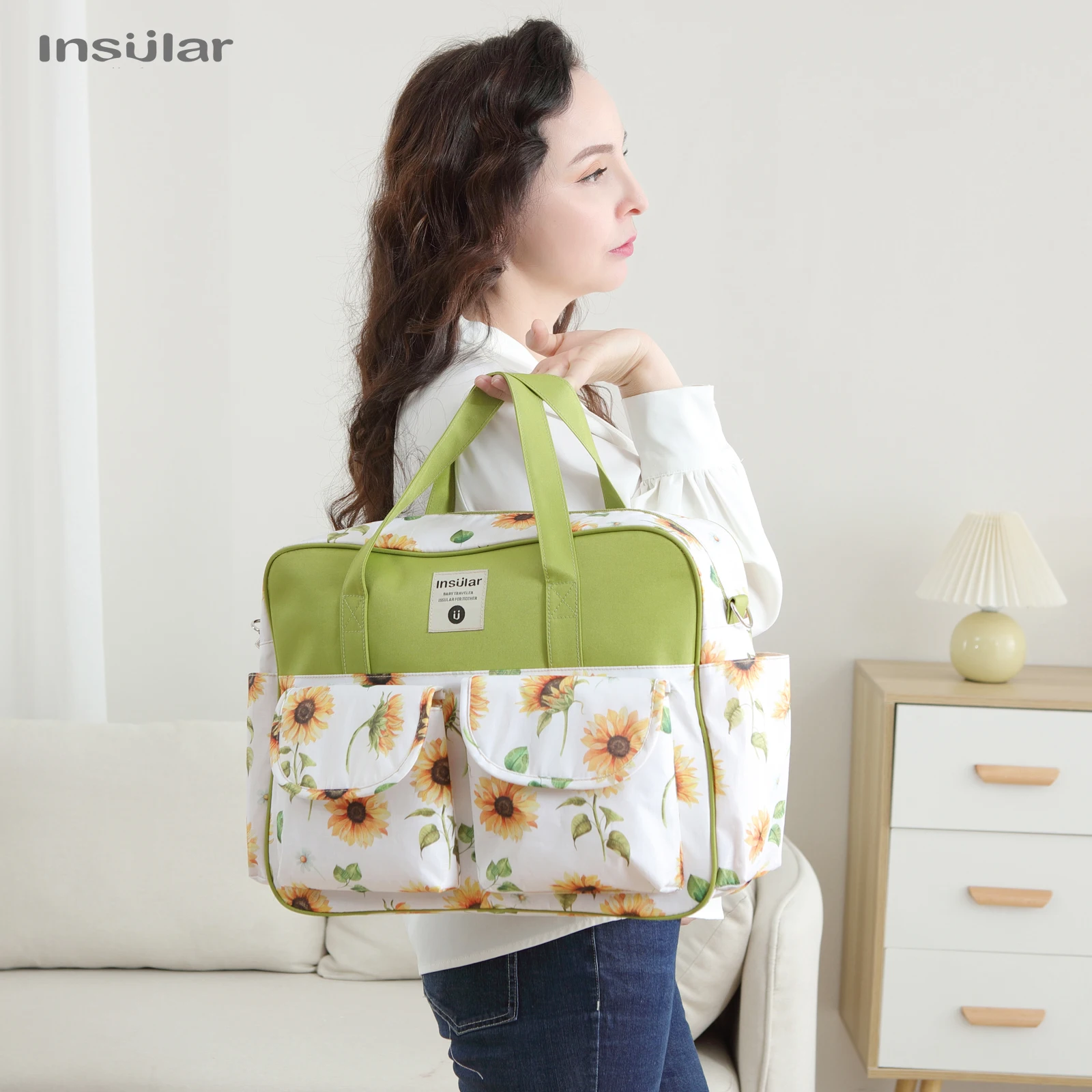 Insular ผ้าอ้อมขนาดใหญ่ Tas Stroller กลางแจ้งกันน้ำผ้าอ้อมเด็ก Tas Bersalin ผ้าอ้อมเด็กเดินทางเปลี่ยนกระเป๋า