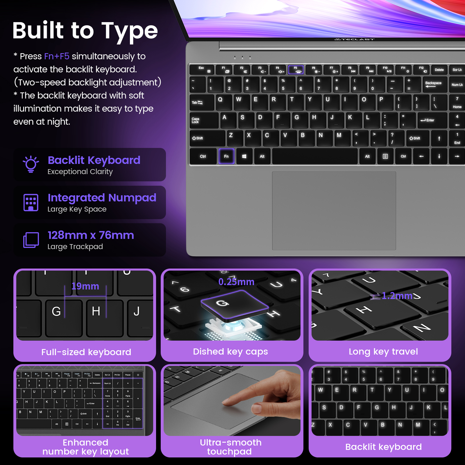 【New】 Teclast F16 Pro 15,6 inch Laptop , 12GB + 256GB / 16GB + 512GB , for Intel N95 CPU, 1920x1080, backlit keyboard, mini-HDMI