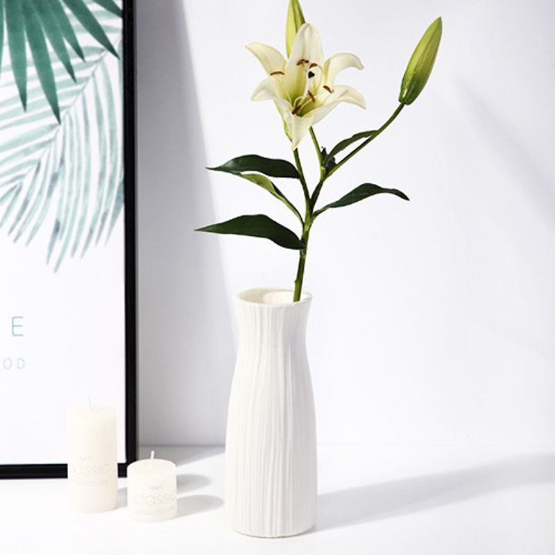 สแกนดิเนเวียนแจกันพลาสติกห้องนั่งเล่นห้องนอนแจกันตกแต่ง Simple Home ดอกไม้สดแจกัน 1 ชิ้น
