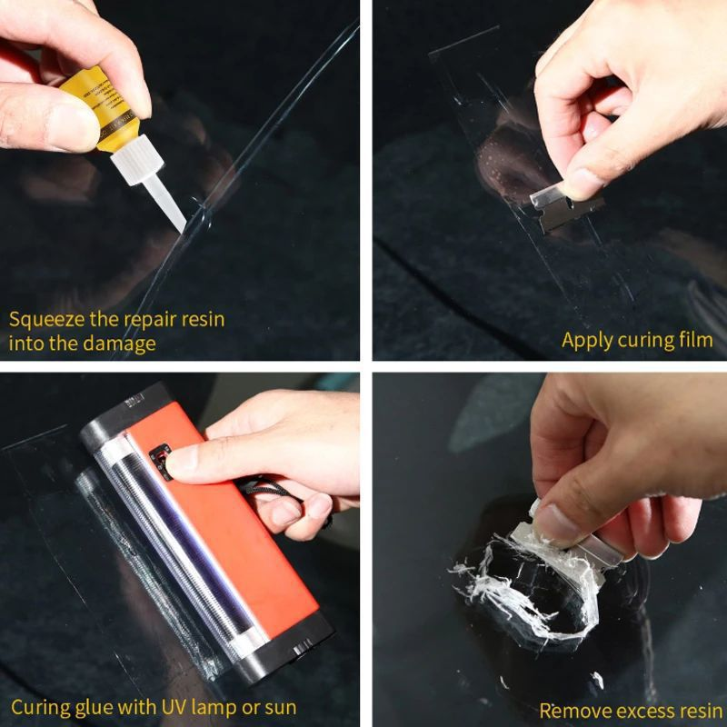 Car Glass Repair Window Cracks Gone Kit Remove Scratch Automobile Truck Motorcycles Broken Repair Windscreen Crack Recovery Set