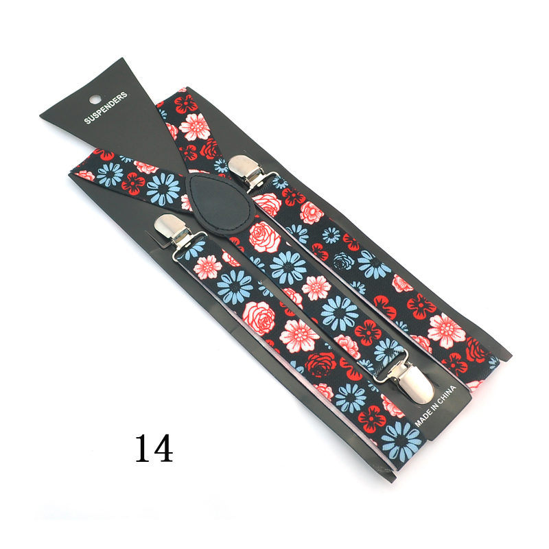 เสื้อเชิ้ตผู้ชาย Suspenders สำหรับกางเกงกางเกงผู้ถือวงเล็บงานแต่งงาน Suspender สายรัดเข็มขัดแฟชั่น18 "ดอกไม้" รูปแบบผสม