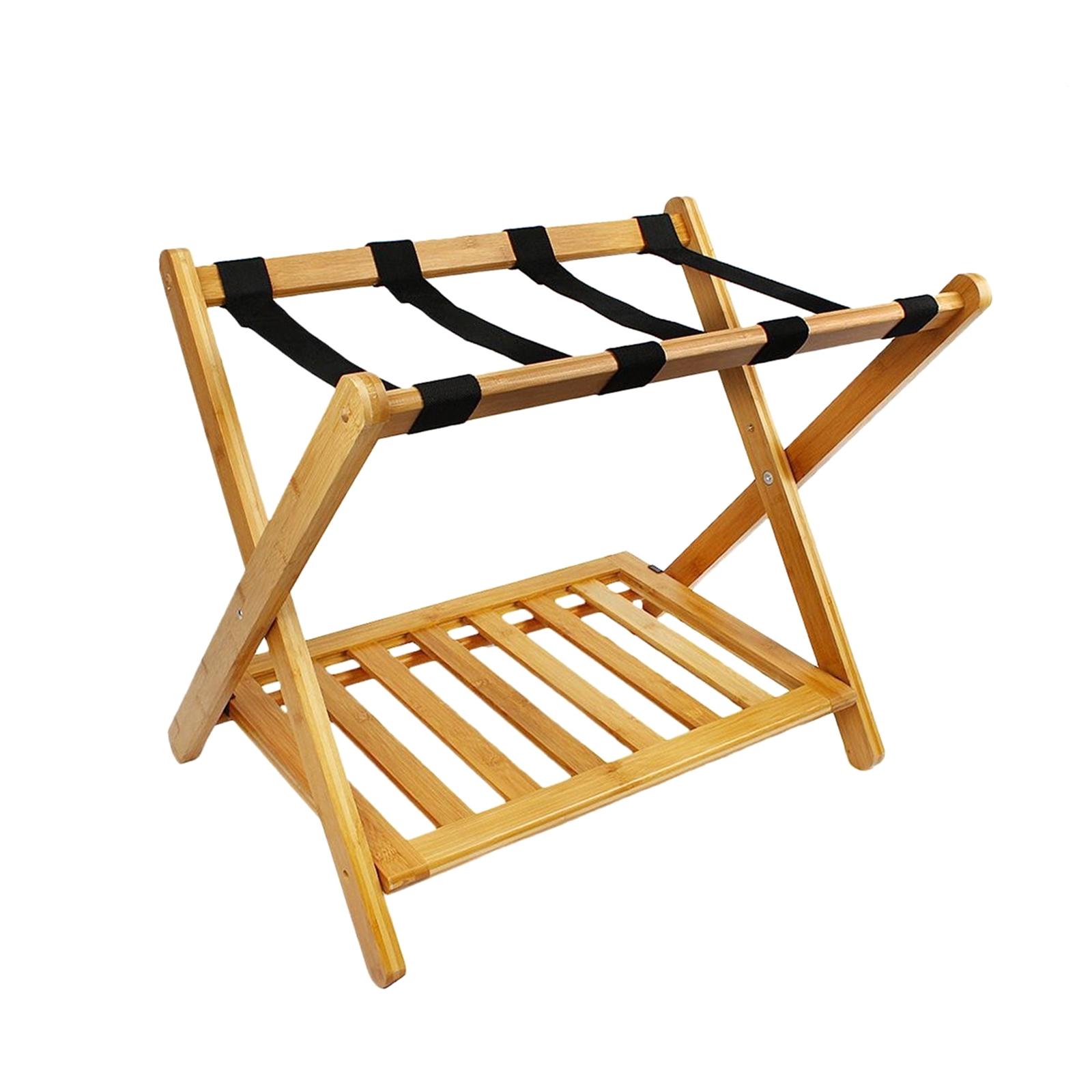 頑丈なポータブルラゲッジラック、折りたたみ式、厚みのあるオーガナイザー、2段の棚、スーツケース、ゲストルーム、ホテル、寝室に適合