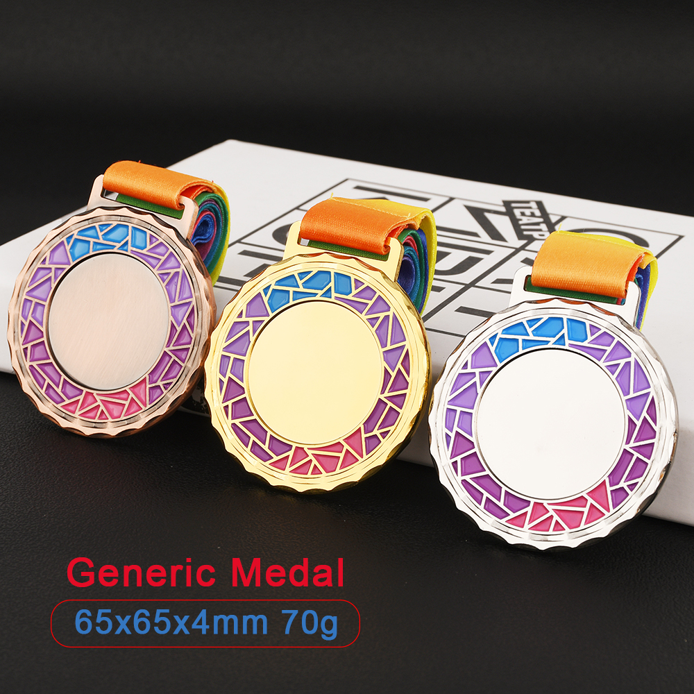 Medaillen für den Wettbewerb, leere Medaille, Sportmedaillen, Spieltrophäe, Gold, Silber, Bronze, Sport-Souvenir-Medaillen mit Band, kostenloser Druck