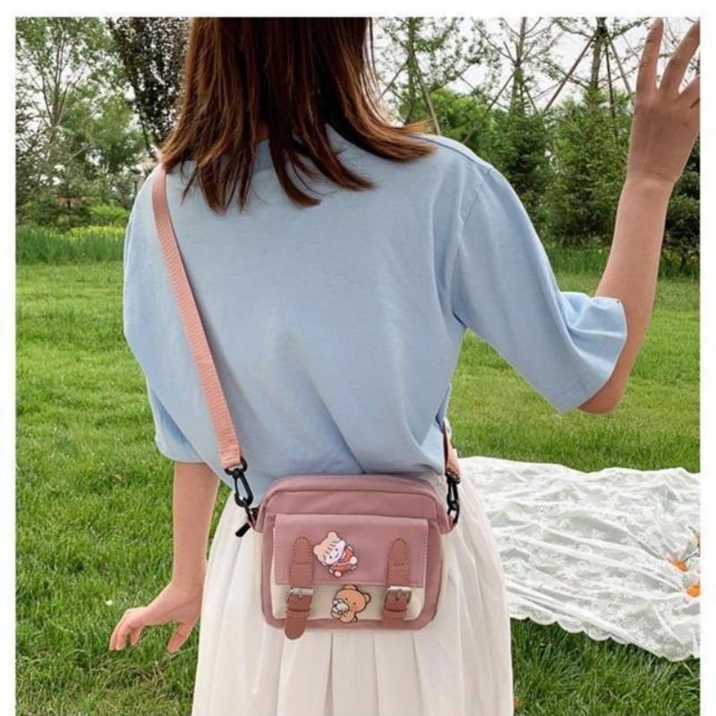 Bolsa de ombro de lona estilo coreano para mulheres nova moda feminina crossbody