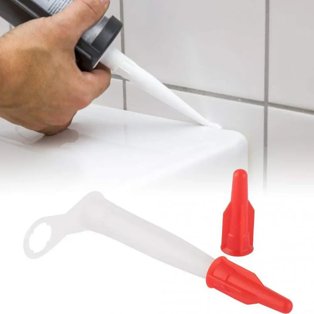 12-20pcs Silicone Tube Nozzle Cap Replacement Tips Caulk With Red Nozzle Cartridge Spare Silicone Sealant Home Construction Tool
