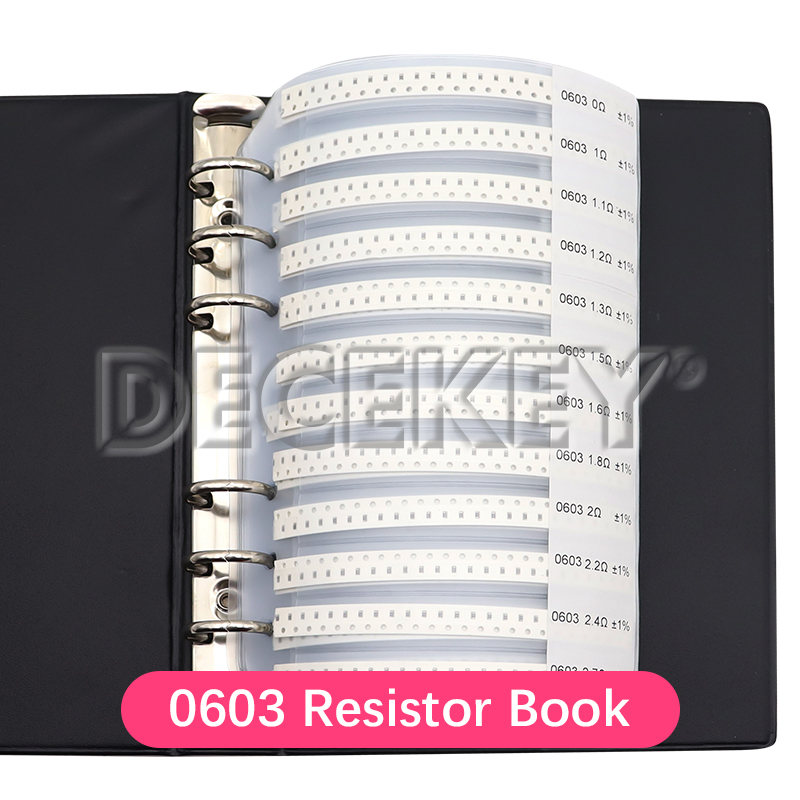 Resistor Kit Smd Book 0805 Chip Resistor Assortment Kit 0201 0402 0603 1206 1% FR-07 SMT 170 Values 0R-10M Smd Sample Book