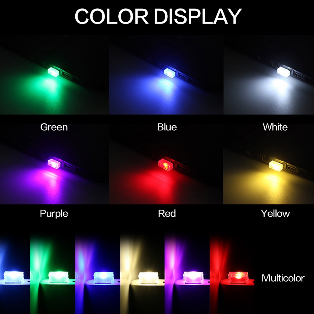 Universal mini atmosfera luzes romântico usb led luz plug-in 5v lâmpada interior iluminação ambiente acessórios do carro decoração de casa