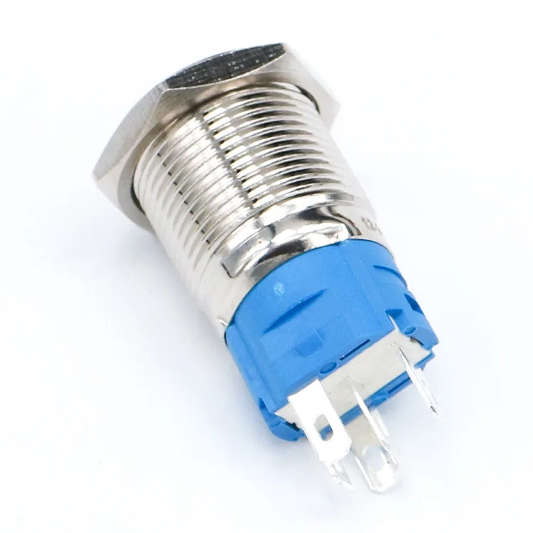 2Pcs DC 12V/24V Metal Latching Push Button Switch, 5 Pin Car RV Truck Boat SPDT ON/OFF Switch, Waterproof Self-Locking Round