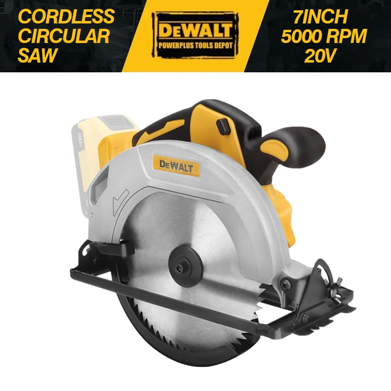 Dewalt 5000RPM Sierra circular sin escobillas Sierra de carpintería de mano inalámbrica de 7 pulgadas 50 °   Máquina cortadora ajustable, herramienta eléctrica nueva