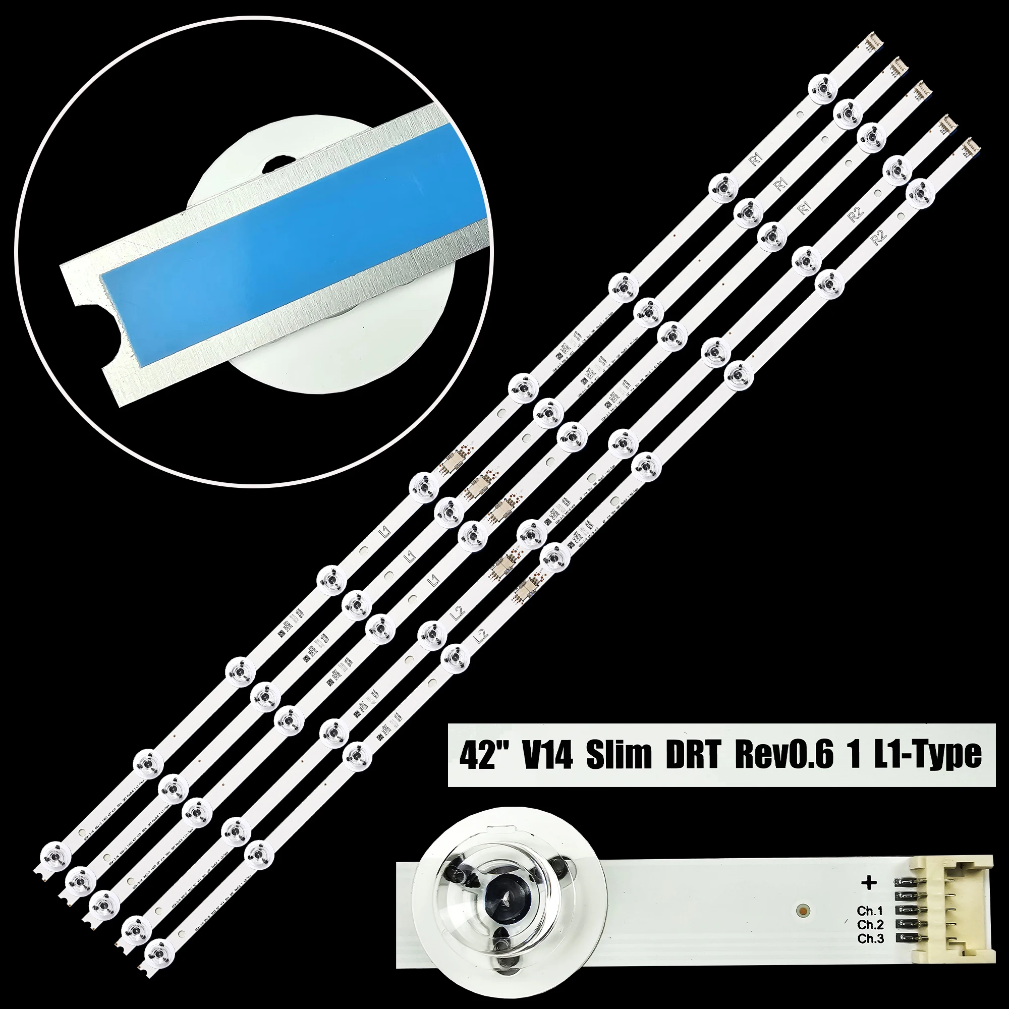 LED-Streifen für 42'' V14 Slim DRT 42LB674V 42LB750T 42LB6800 42LB670T 42LY970H 42LB700V 42LB671V 42LB670V 42LB673V 42LB676V