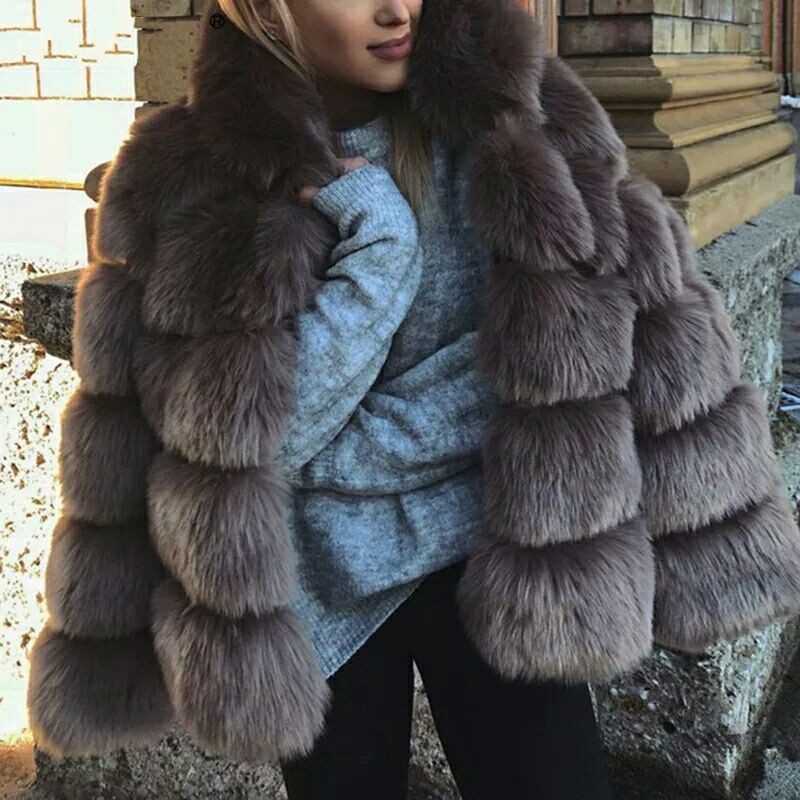 Moda inverno jaqueta de pele do falso feminino casacos de pele quente jaquetas casaco de pele de luxo jaqueta de pele do falso com capuz jaqueta macia femme