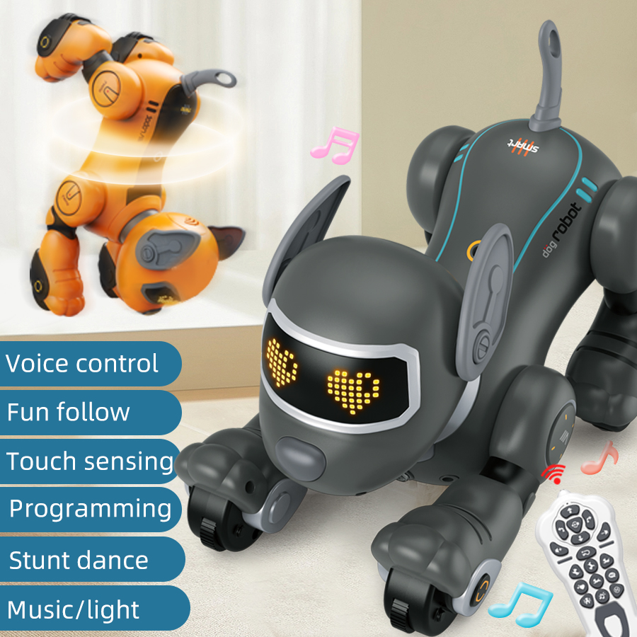 หุ่นยนต์สุนัขอัจฉริยะ mainan REMOTE CONTROL สำหรับเด็ก, ของขวัญโมเดลหุ่นยนต์อิเล็กทรอนิกส์แบบอินเทอร์แอกทีฟสำหรับสุนัข