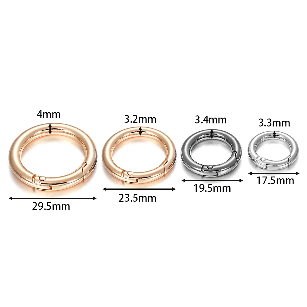 5pcs โลหะ O แหวนฤดูใบไม้ผลิ Clasps เปิด Carabiner พวงกุญแจกระเป๋าคลิปตะขอสุนัขหัวเข็มขัดตัวเชื่อมต่อสําหรับเครื่องประดับ DIY ทํา