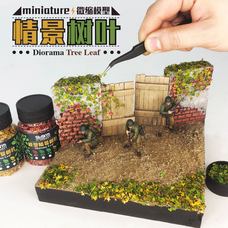 Kit de modelo de resina de hoja de árbol en miniatura de simulación de 33ml, Micro hojas de paisaje, accesorios de Diorama estáticos para fabricación de modelos de escena Diy