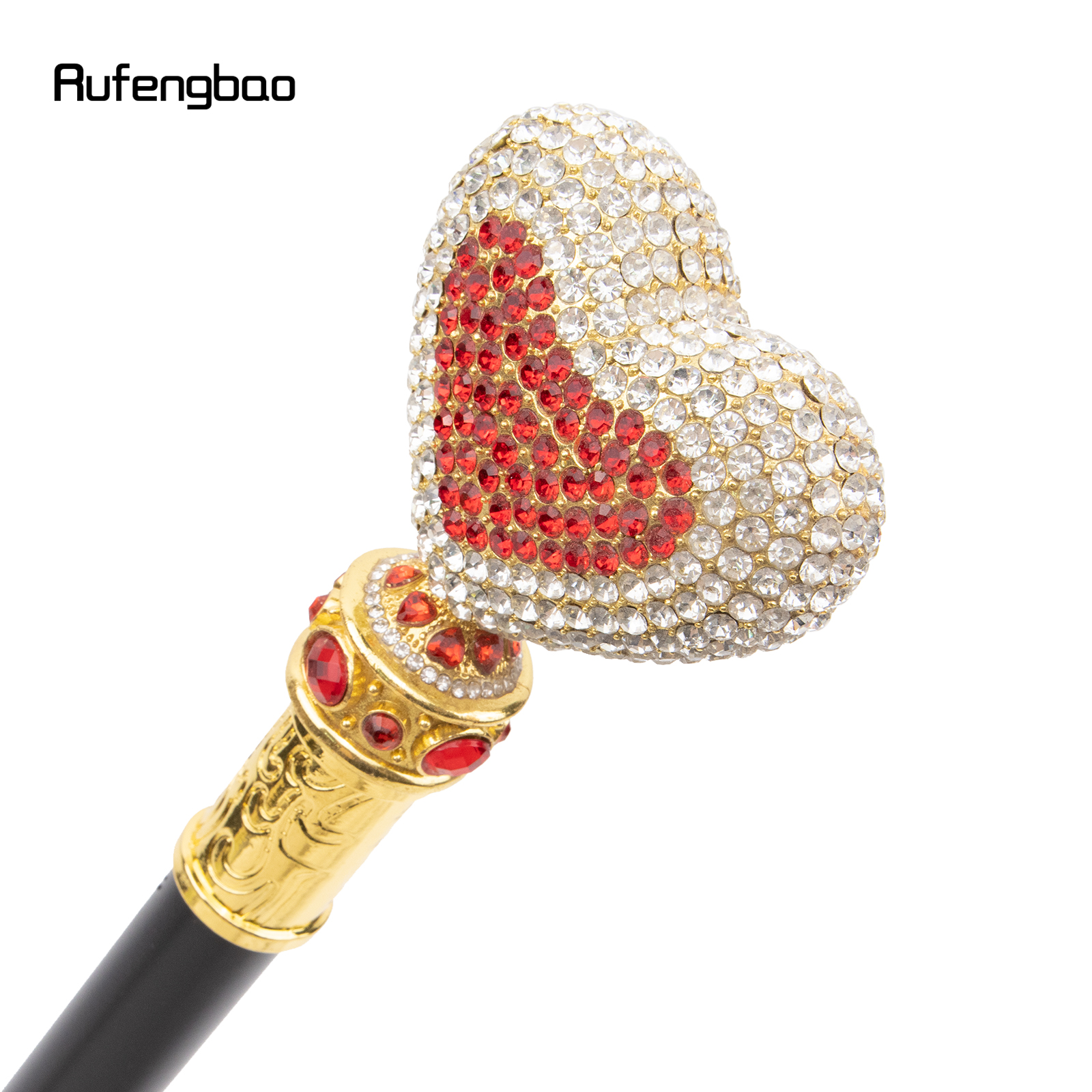 Branco vermelho amor artificial diamante bengala moda decorativa bengala cavalheiro elegante cosplay cana crosier 97cm