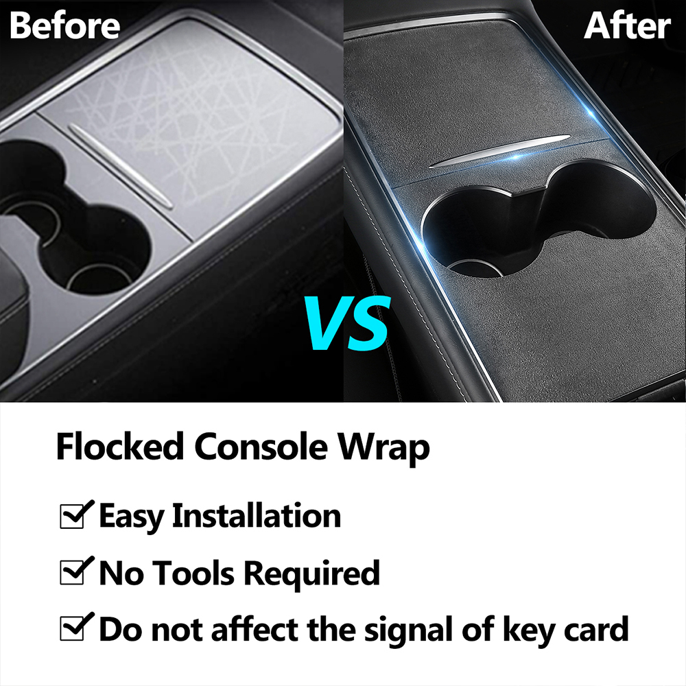 For Tesla Model 3 Model Y Centre Console Wrap Organizer Armrest Panel Protector Accessories Suede cars accessories