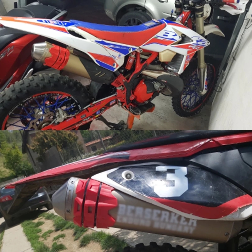 Für ktm husqvarna honda yamaha motorrad schall dämpfer auspuff schutz universal 6 farbe dirt pit fahrrad zubehör enduro motocross