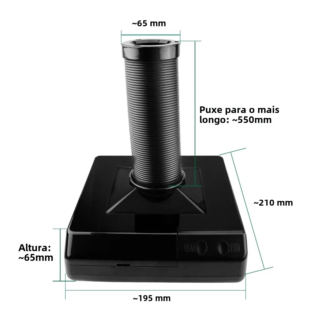 Luxianzi extrator de fumaça, instrumento para fumar com luz led 220v, filtro de carvão ativado, esponja, ferro de solda, absorvedor de fumaça
