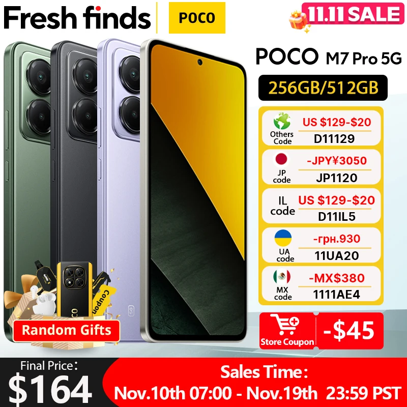 【Estreno mundial】Versión global POCO M7 Pro 5G Dimensity 7025-Ultra Cámara de 50MP con pantalla AMOLED OlS 120Hz FHD+ para el cuidado de los ojos