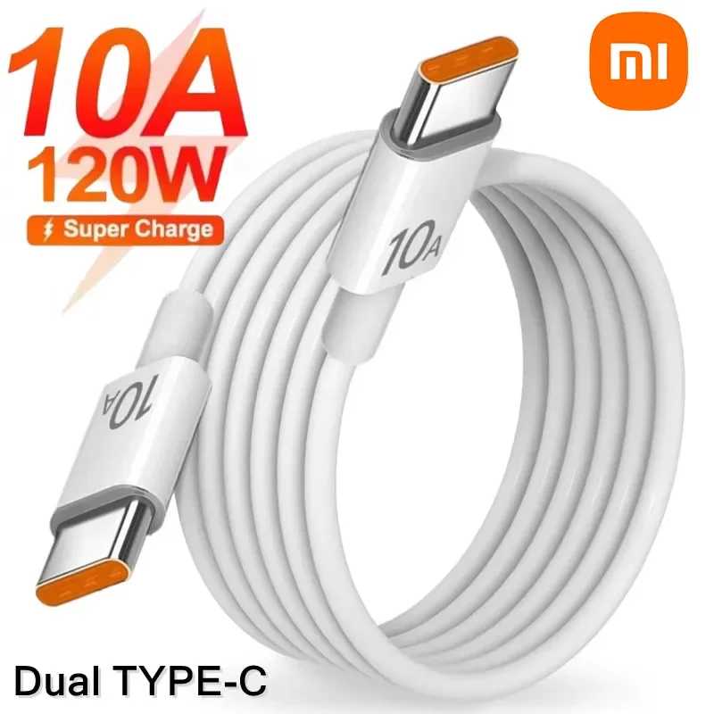 Cable de carga rápida para Samsung Mi, Cargador rápido de 120W, 10A, PD, USB Dual C a tipo C, Cable de transferencia Universal de datos de alta velocidad