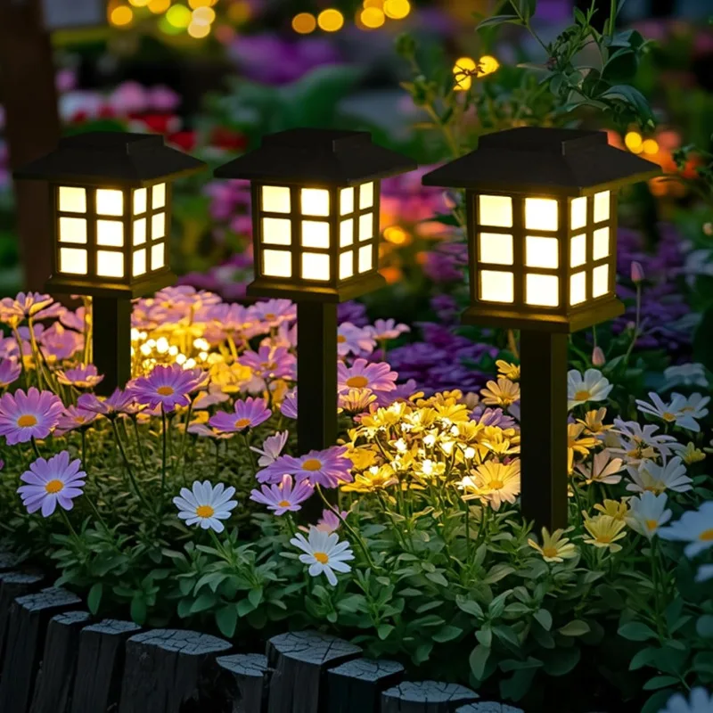 2 szt. Solarna Lampa Ścieżkowa Zewnętrzna Wodoodporna Oświetlenie Krajobrazowe do Ogrodu, Podwórka, Patio, Chodnika, Podjazdu, Dekoracji Kempingowych