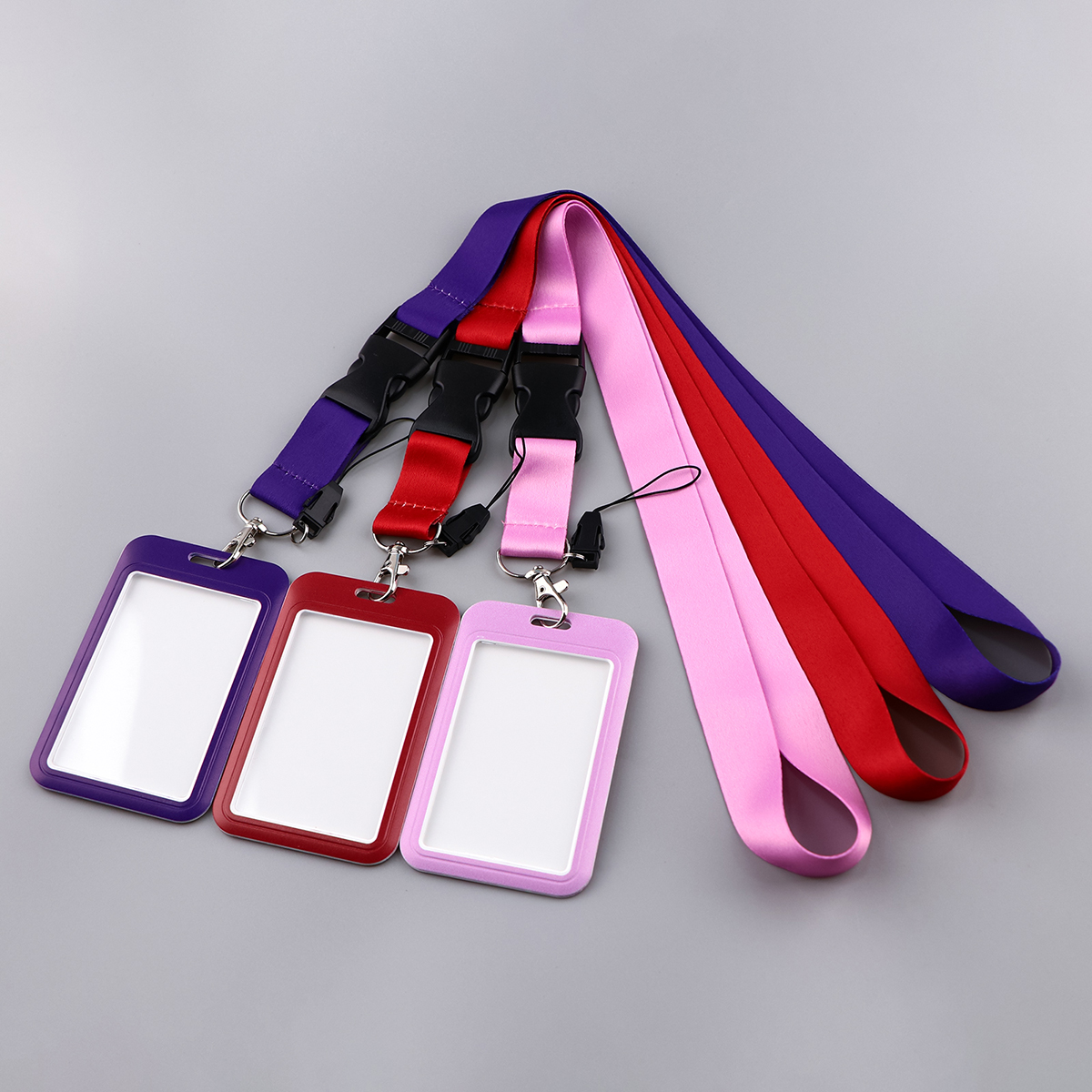 Pure Color Neck Strap ID Holders Lanyards Keychain Student Badge Holder Hang Rope Lariat Lanyard Mobile Phone Accessories