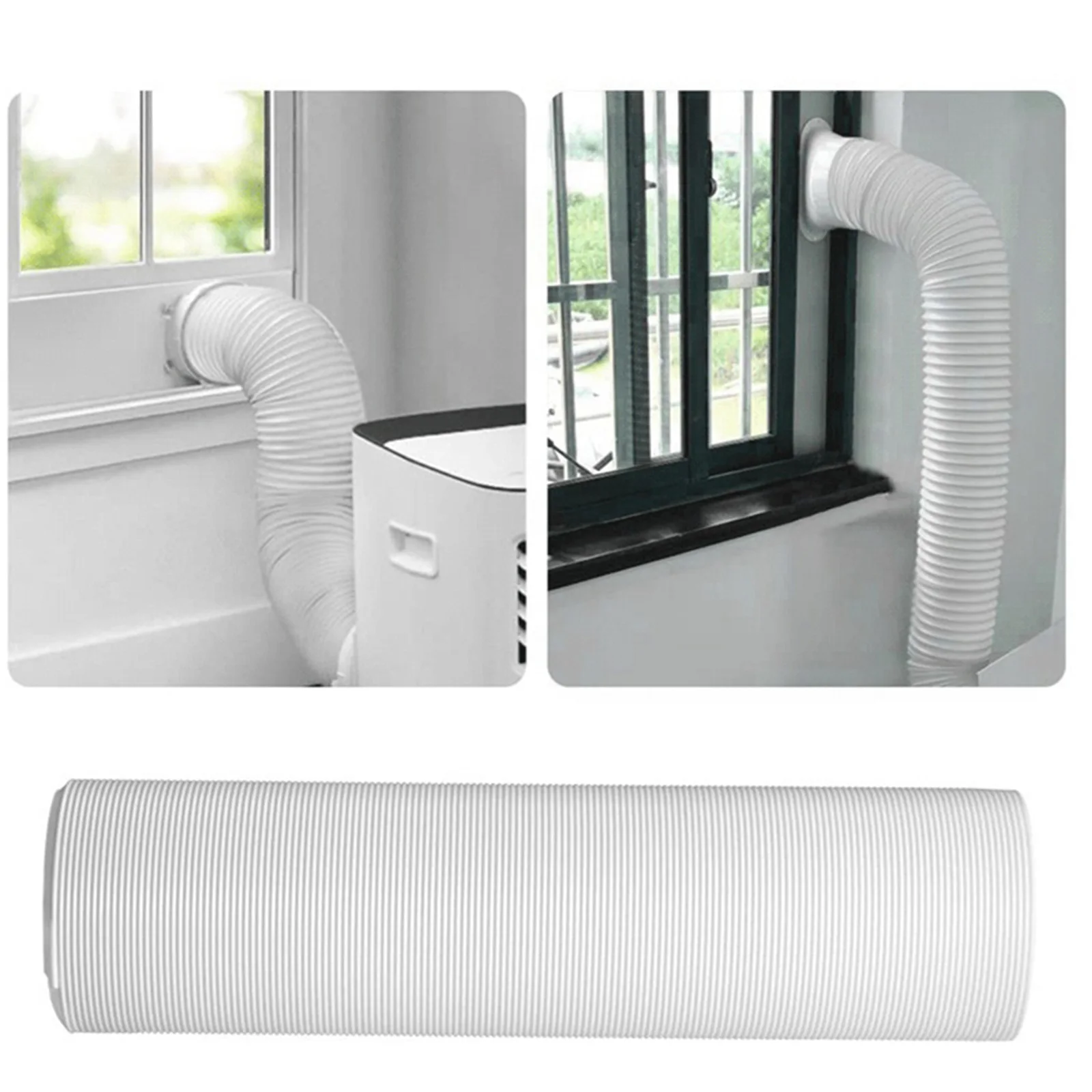 เครื่องปรับอากาศแบบพกพาหน้าต่าง Vent Kit AC ท่อไอเสีย Universal Coupler ปรับหน้าต่างซีล Universal ท่อขยายท่อ