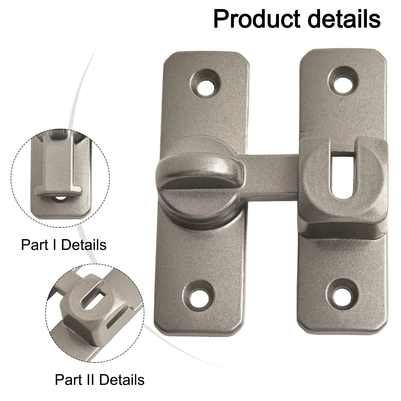 замок для двери Дверная защелка, дверные болты, домашняя безопасность, сверхмощный цинковый сплав 90, 180 градусов, простая установка, замок для раздвижной двери, противоугонный замок