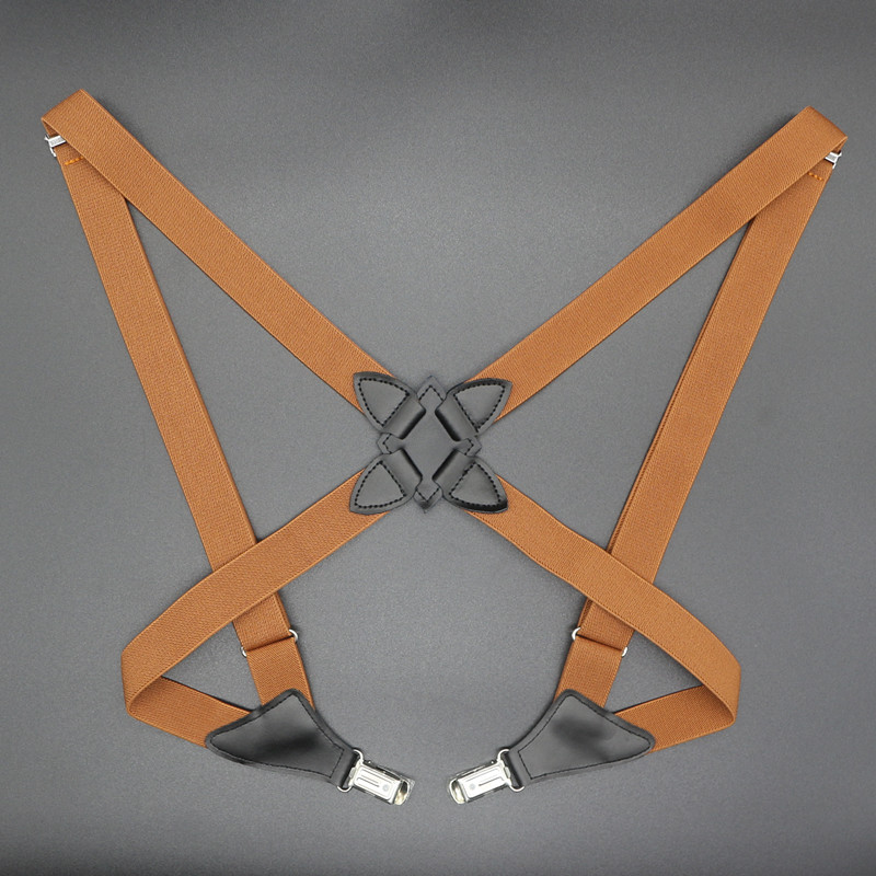 Tirantes Vintage para adultos y hombres, tirantes elásticos ajustables de 2,5 cm de ancho con espalda cruzada, 2 Clips laterales, a la moda