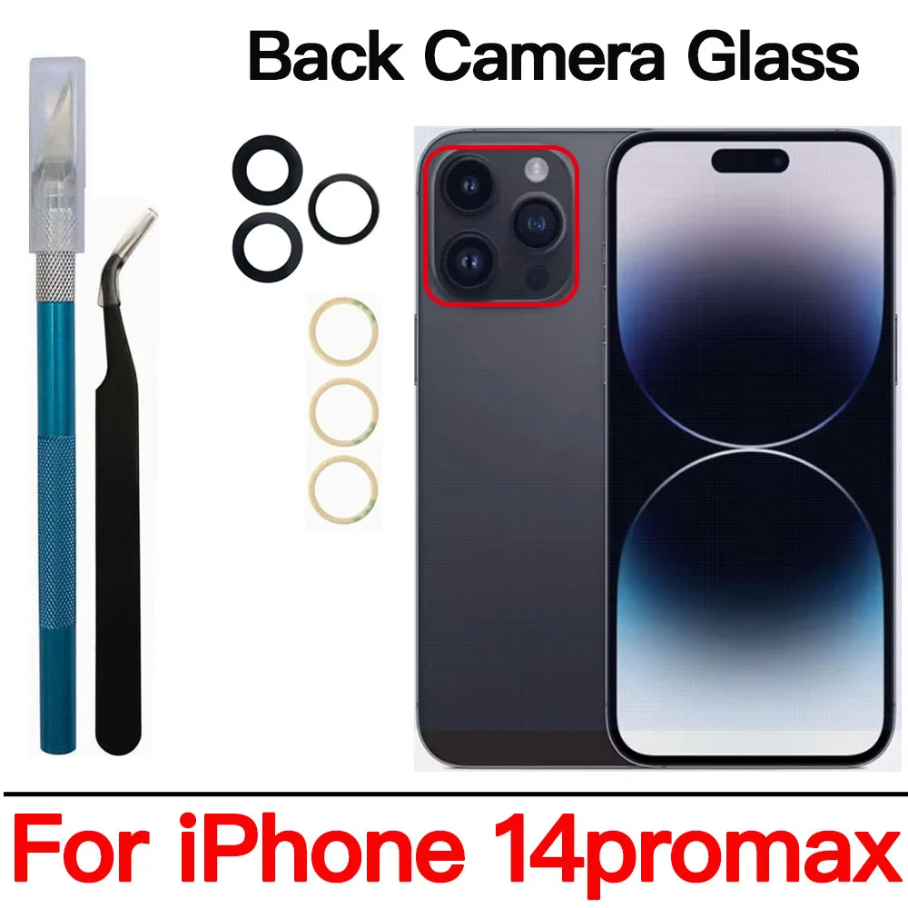 Back Camera Glass For iPhone 11 12 13 14 15 Plus MIni Pro Max Rear Camera Lens With Adhesive And Remove Tools Replacement