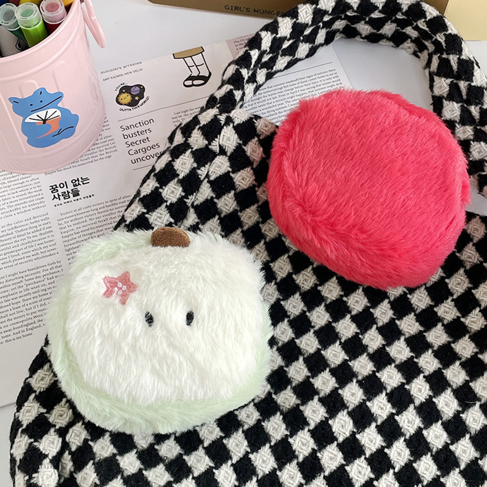 Cute Girl Heart Fruit And Vegetable Plush Coin Purse Mini Change Earphone Cable Storage Bag