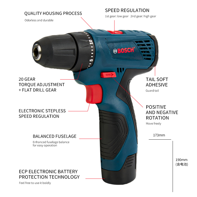 Bosch GSR120-LI  Professional Electric Drill Cordless Electric Hand Drill Multi-Functio n Home DIY Screwdriver Power Tools