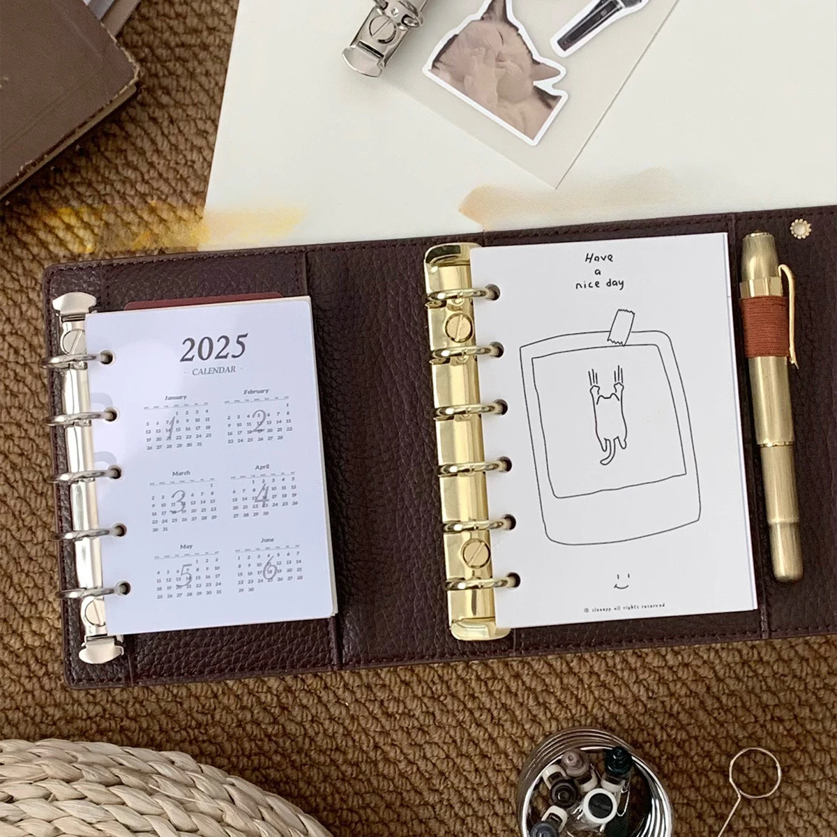 M5 A7 Loose Leaf Side Insert Board Pad Partition Handmade Clip Secondary Ring Inner Page Storage Clip