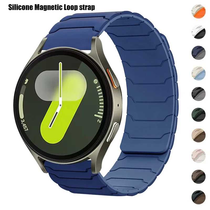 삼성 갤럭시 시계 7/6/5 액티브 2 amazfit 팔찌 화웨이 시계 GT 2e 3 밴드 용 20mm 22mm 18mm 실리콘 마그네틱 루프 스트랩
