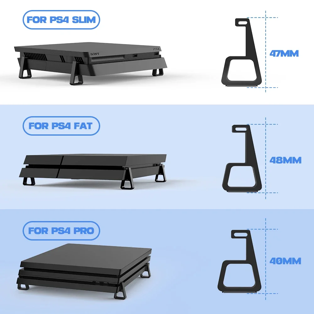 Tectinter suporte de versão horizontal de resfriamento para ps4/slim/pro acessórios de console base antiderrapante suporte de montagem plana