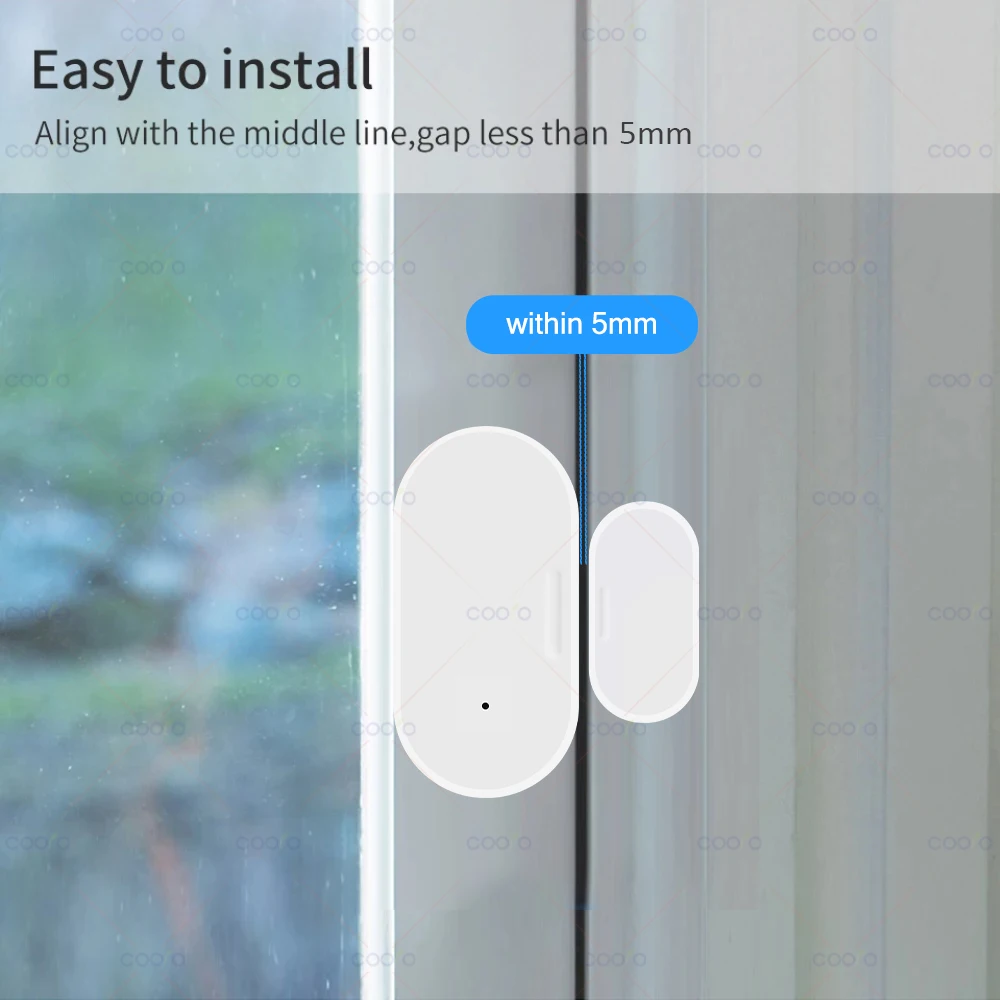 Zigbee-Sensor de contacto inteligente para puerta y ventana, detectores inalámbricos de apertura/cierre, funciona con Alexa, Google Home, asistente doméstico Zigbee2MQTT